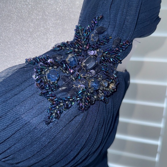 JS Collections Navy Blue Gown Formal MOB MOG Size 6 - Picture 6 of 17